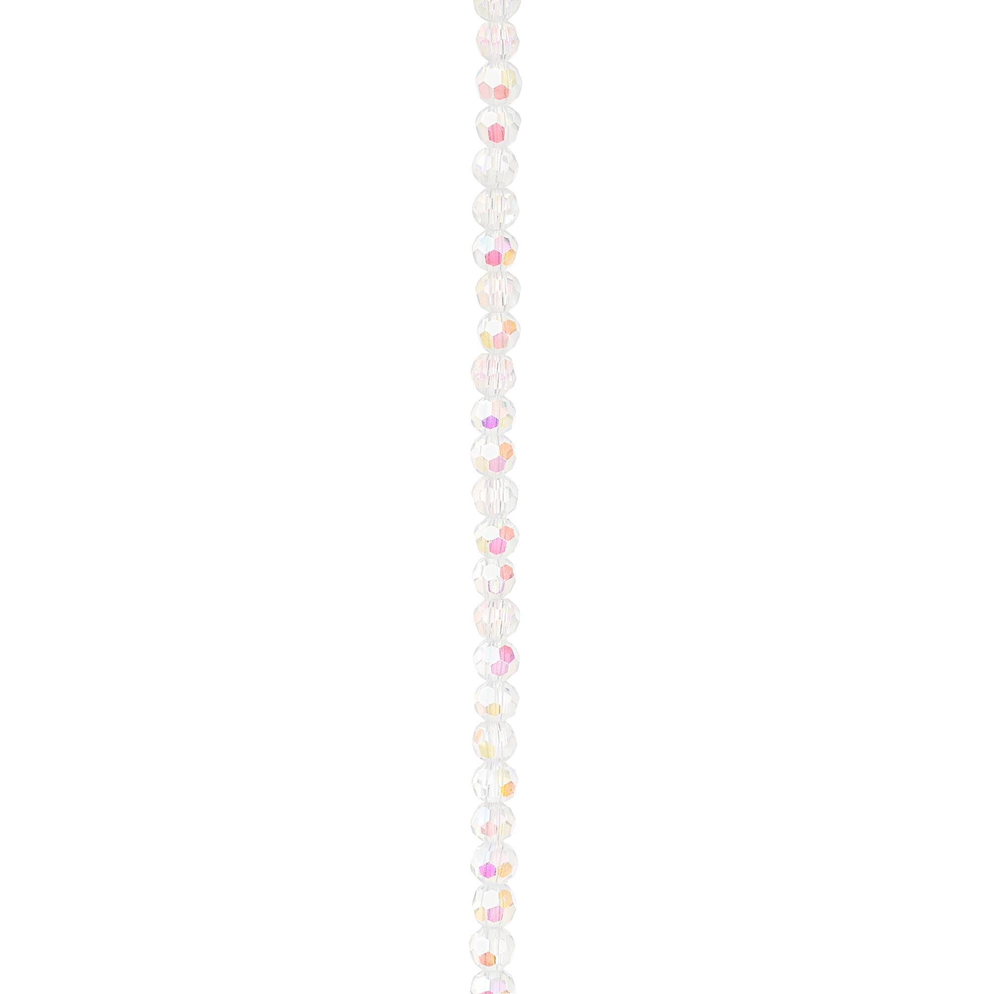 Aurora Borealis Faceted Glass Round Beads, 4mm by Bead Landing™